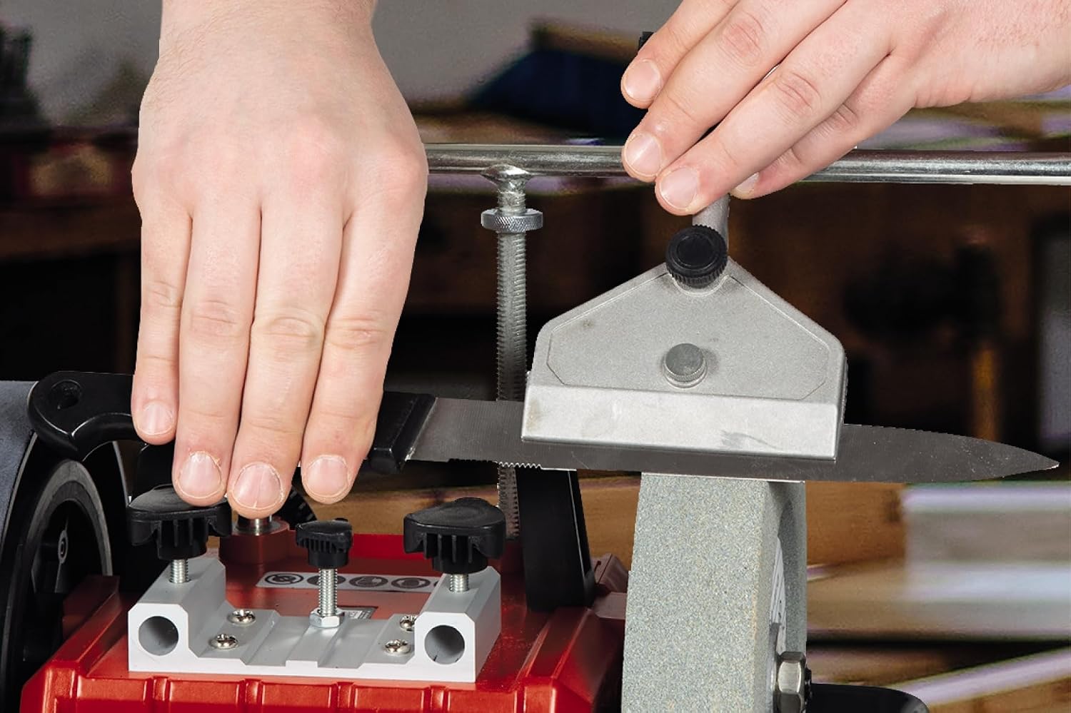 Original Einhell Sharpening System for Long Blades (Special Accessory for the Einhell TC-WG 200 Water Sharpener for Blades Length 100 to 200 mm)