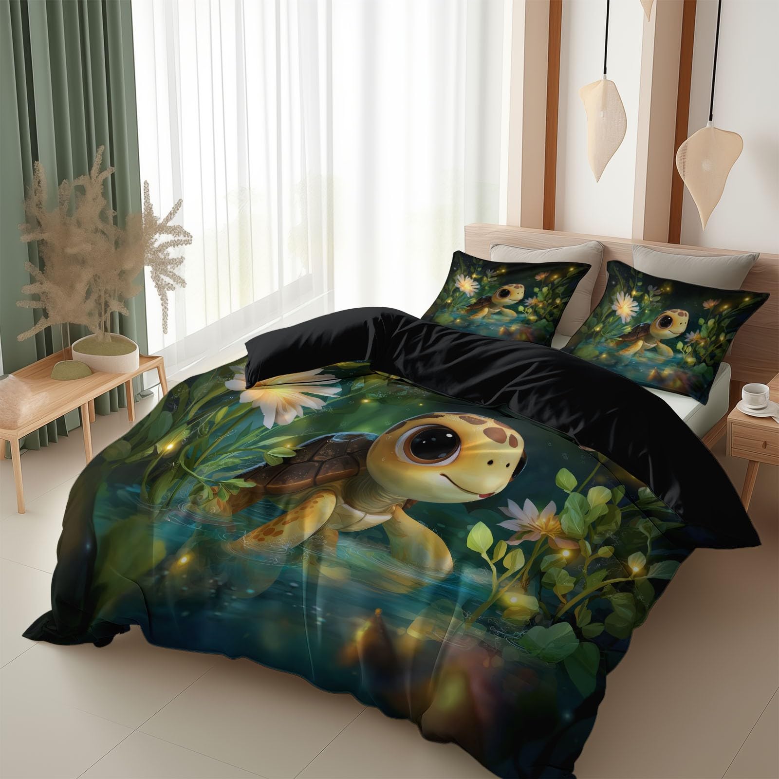 Parure de lit enfant tortue dessin animé pour créer un cocon de douceur dans sa chambre