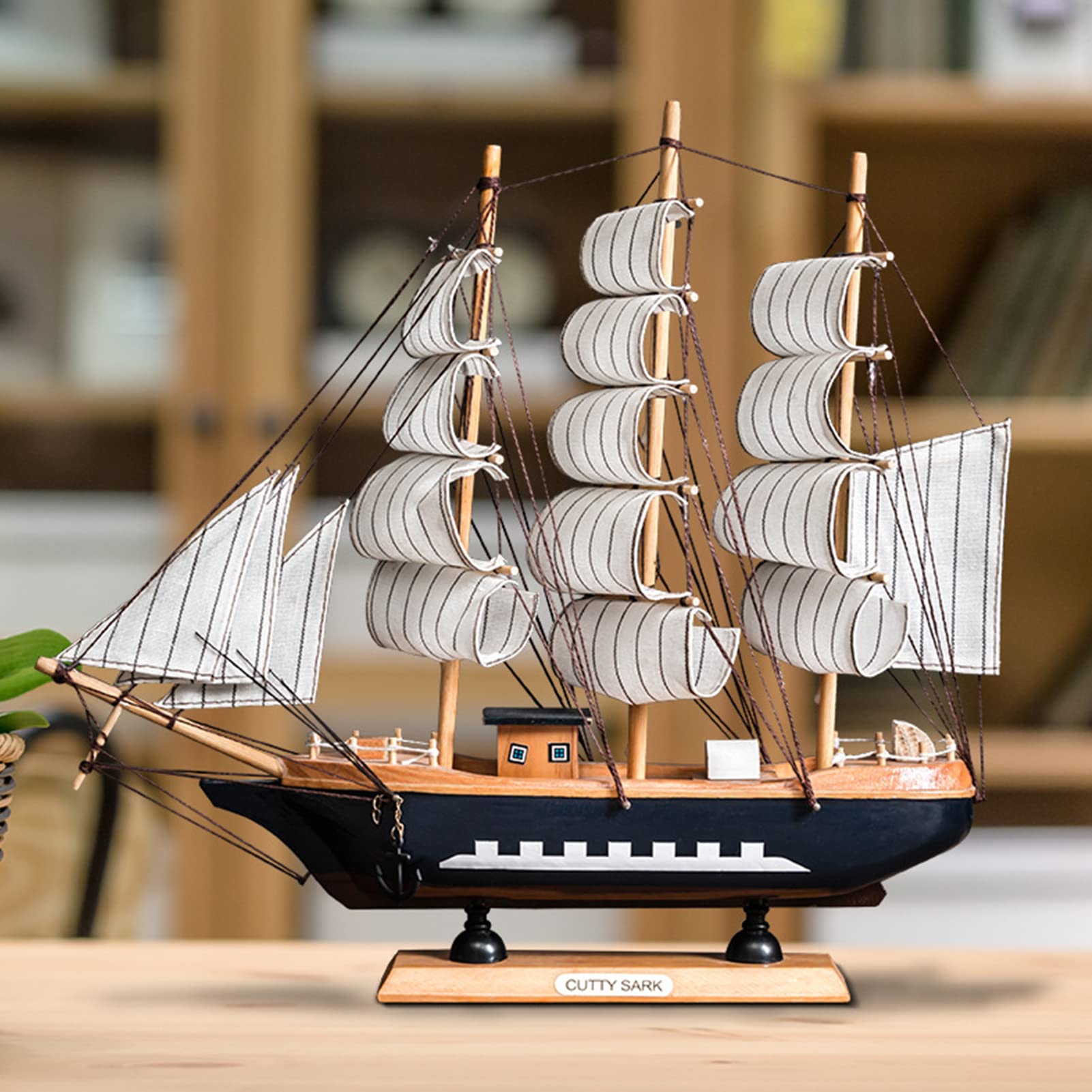 Syfunlv Bois Nautique Maquette De Voilier, Modèle de bateau à voile en bois, Voilier en Boi Decoration, 32x6x32 cm, Fait à la main, pour Accessoires Photo et Décoration d'intérieur, Style Nordique