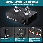 Tube Phono Preamp, MM Turntable Preamplifier, 6J2 Vacuum Hi-Fi Headphone Amp for Home Theater/Record Player/Stereo Amplifier/Active Speaker