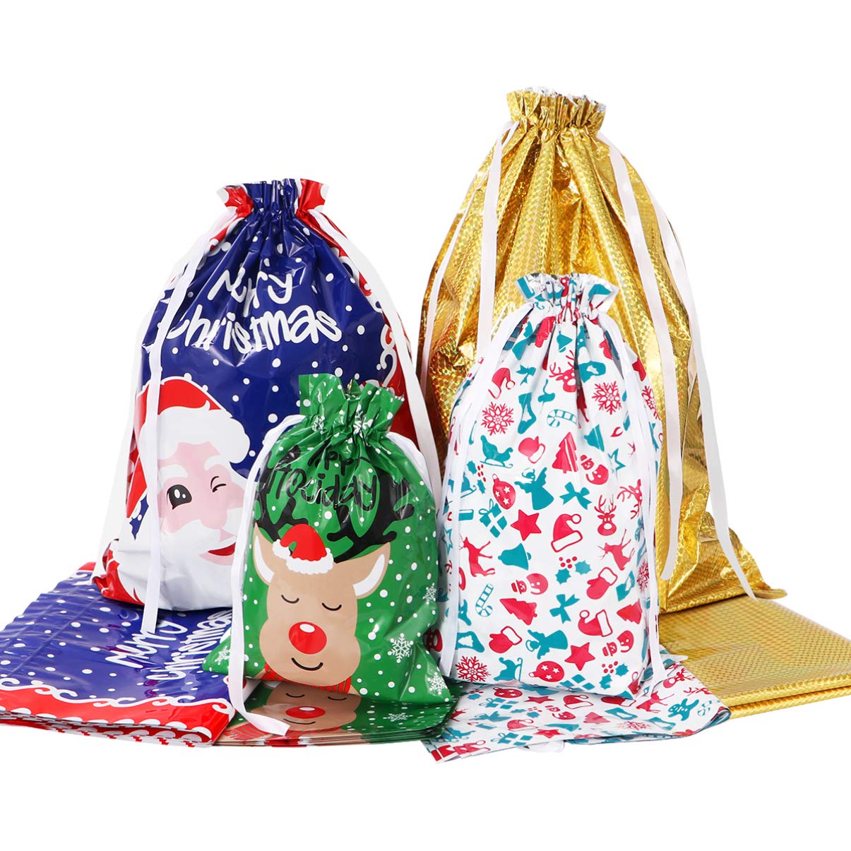 Buy BESTOYARD Christmas Drawstring Gift Bags Set Assorted Styles Gift