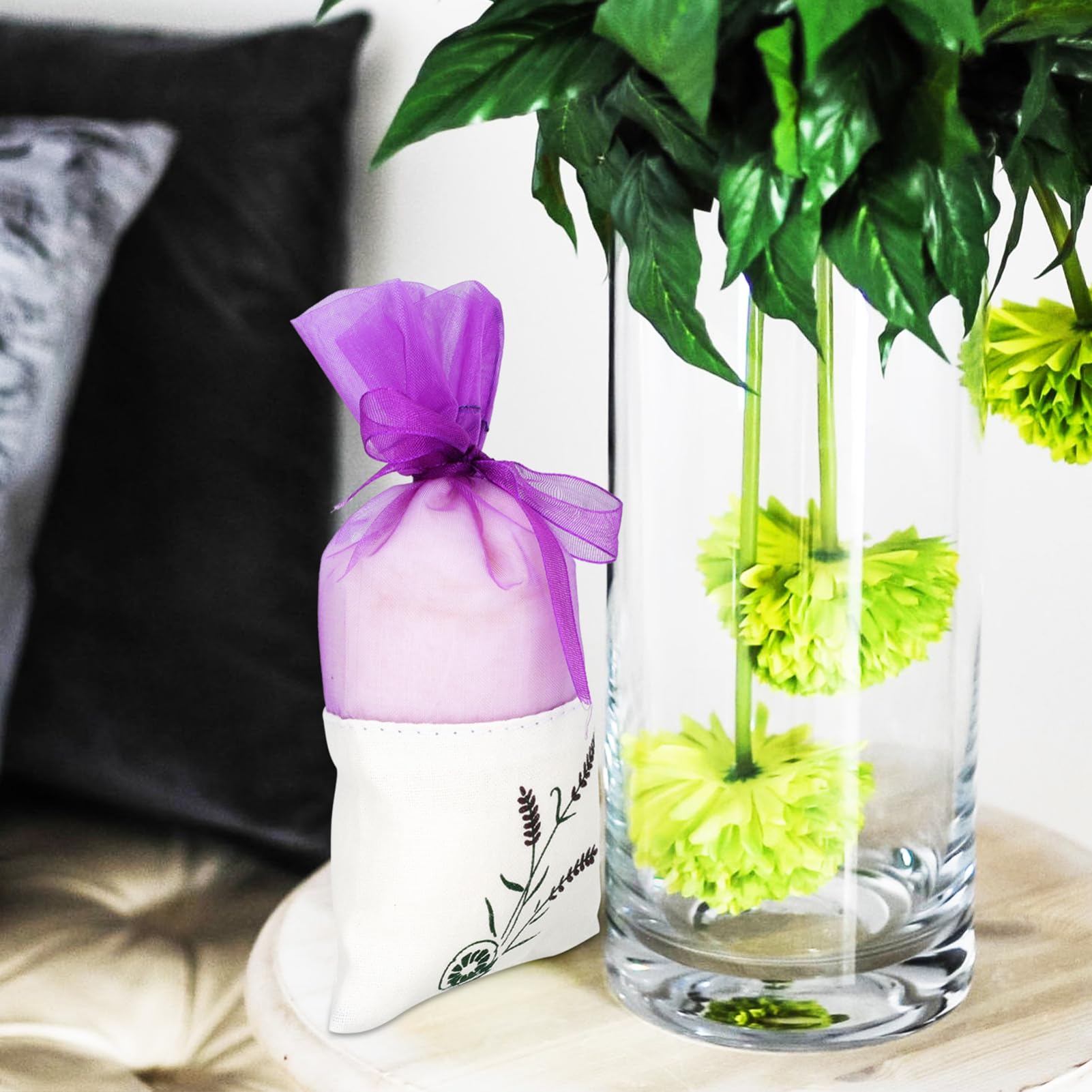 LALAFINA 20 Sacchetti Profumati alla Lavanda in Rete, 20pezzi, Cotone e Filato, per Armadio e Casa, Atmosfera Calda e Festiva