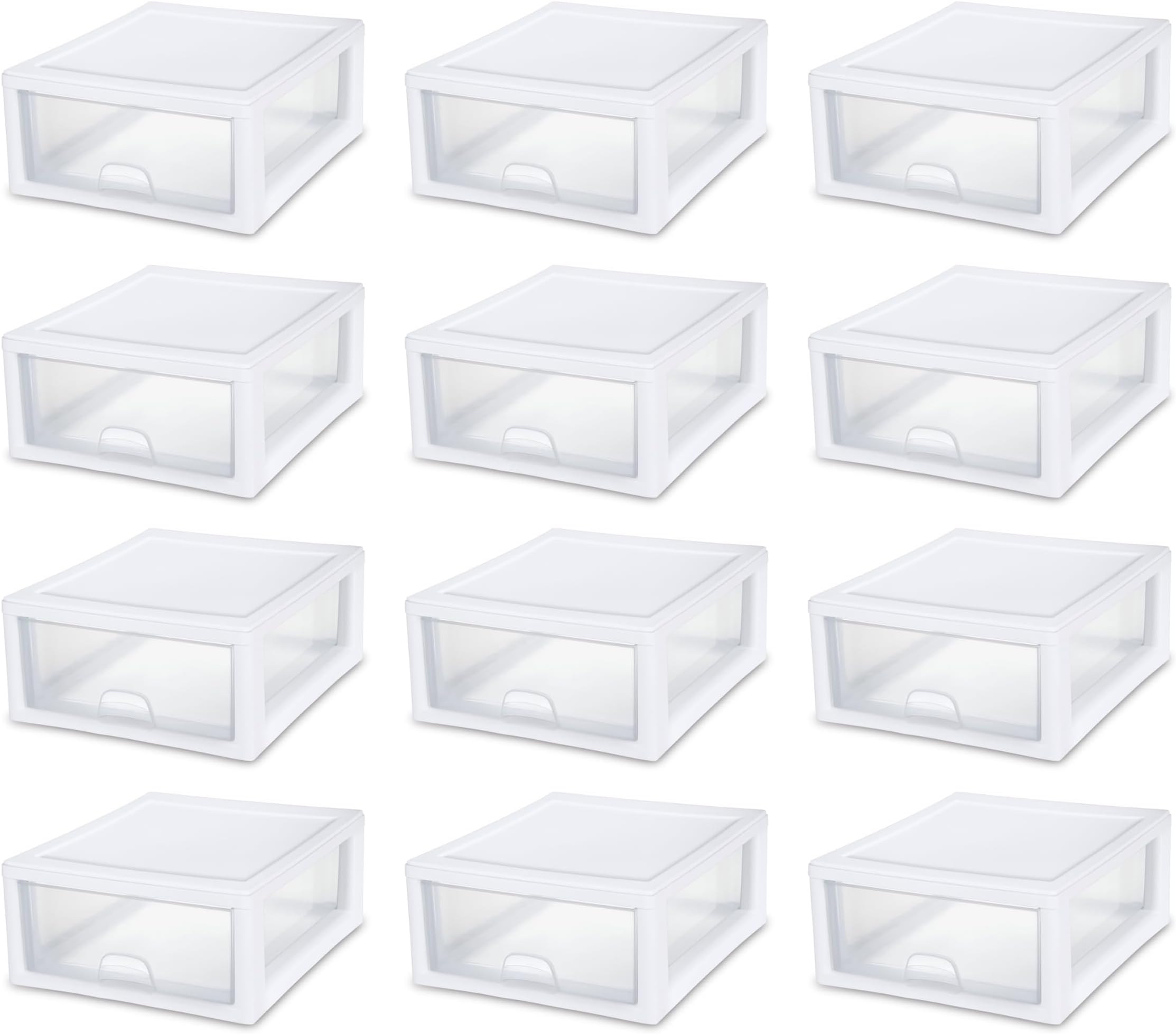 Sterilite 2301 16-Quart Stacking Storage Drawer (12 Pack)