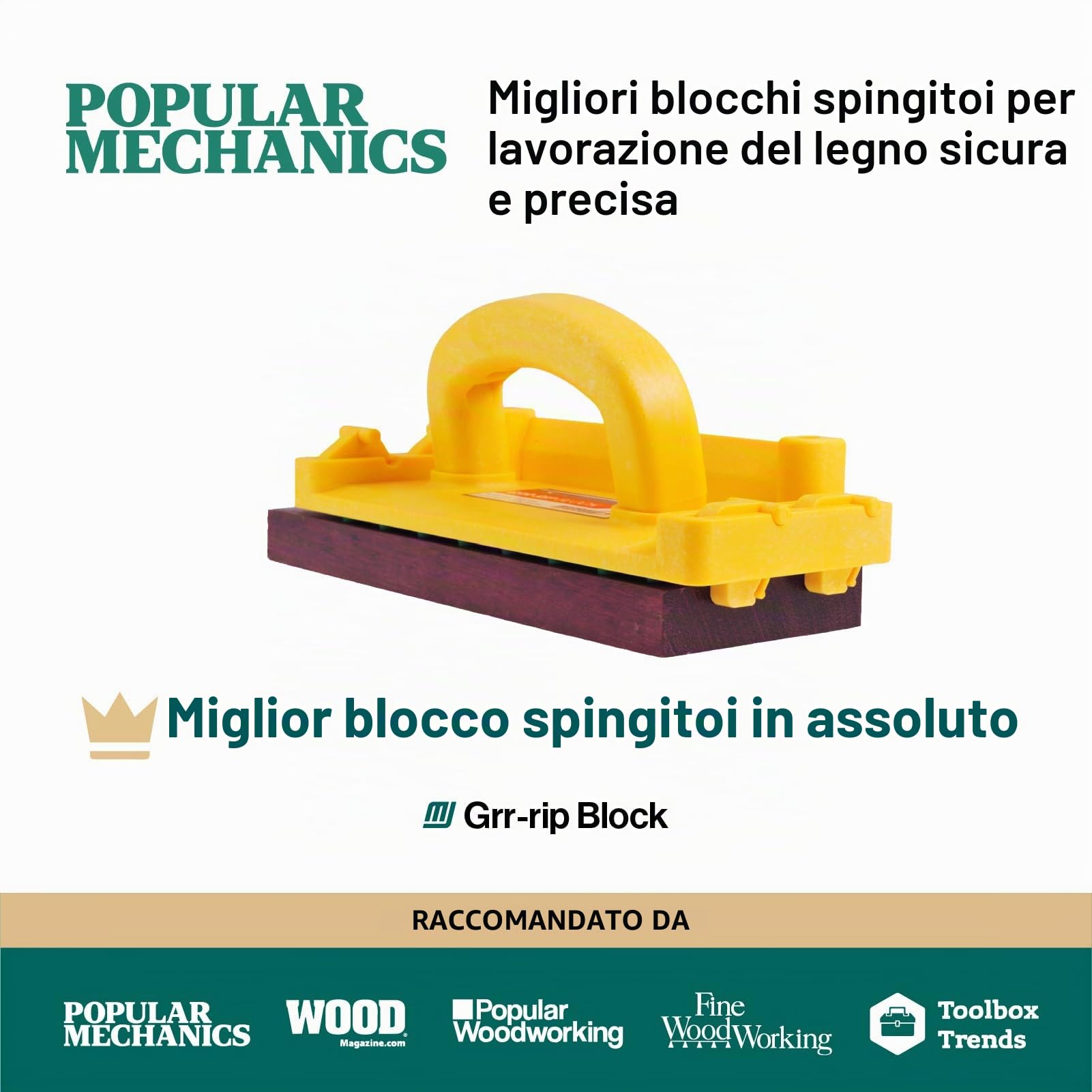 MICROJIG - Blocco di spinta intelligente GRR-RIP per tavolo da trottola, falegname e seghe a nastro