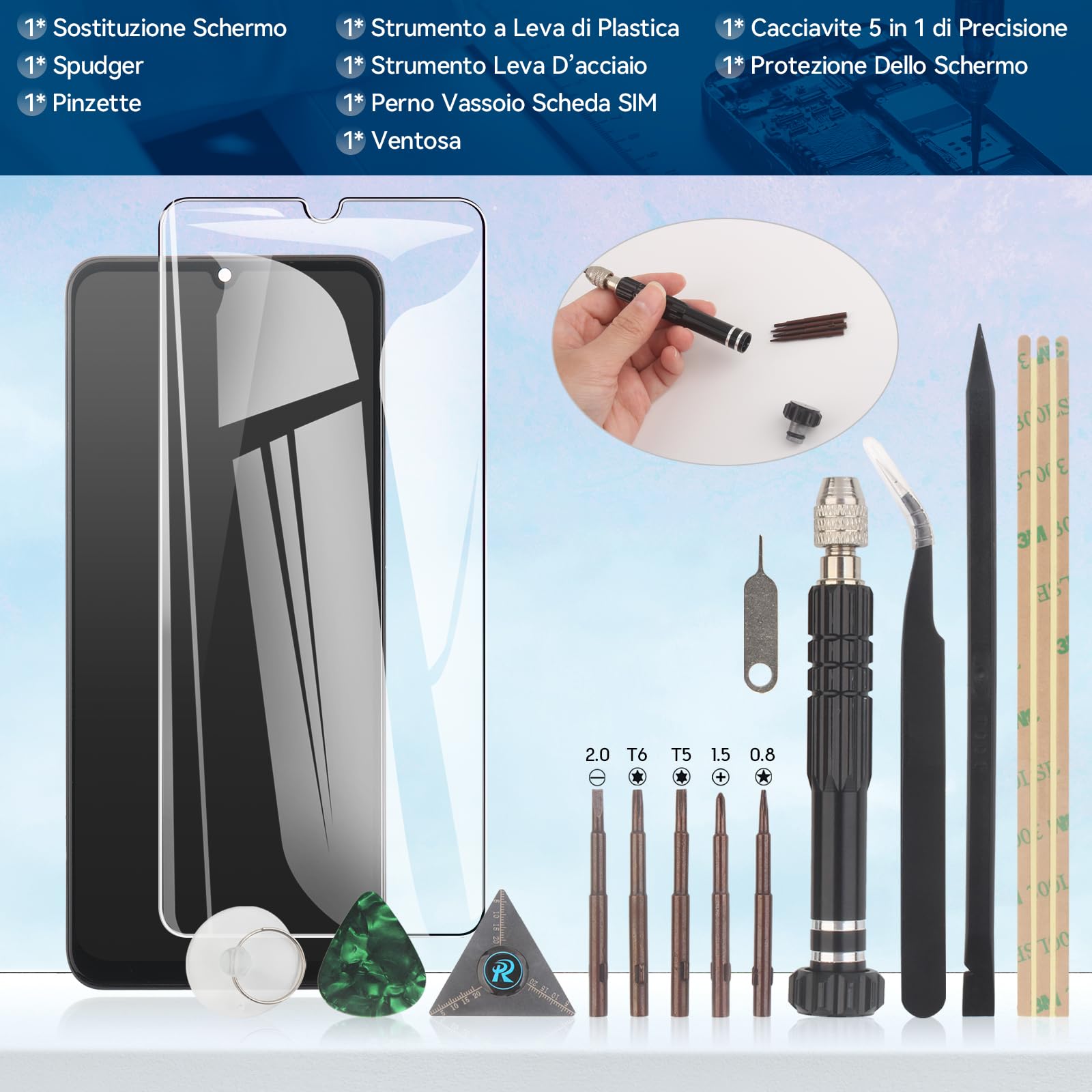RongZy LCD Display per Realme Note 50 RMX3834 Schermo LCD per Realme Note 50 Touch Screen Assemblea Sostituzione di Vetro Digitalizzatore con Strumenti(6.74", Nero con Cornice)
