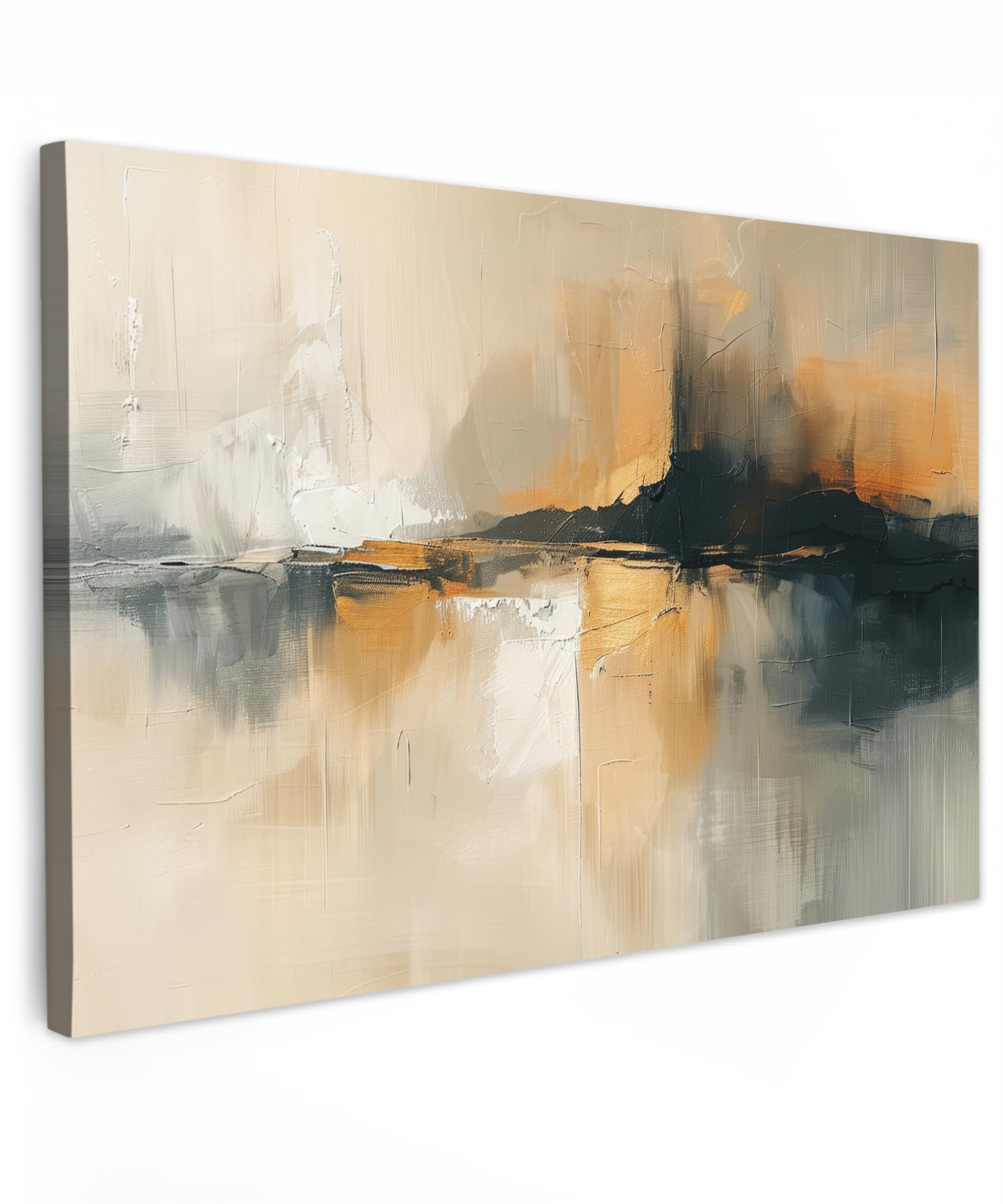 MuchoWow© Canvas Wall Art Work 24"x16" / 60x40 cm House Decoration for Living Room Home Decor Pictures Walls Modern art - Abstract - Black — image 1