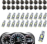 winterrock 20PCS Super Bright 74 LED Dash Bulbs T5 37 74 Wedge with PC74 PC37 Twist Lock Sockets - White Auto Instrument Cluster Lights