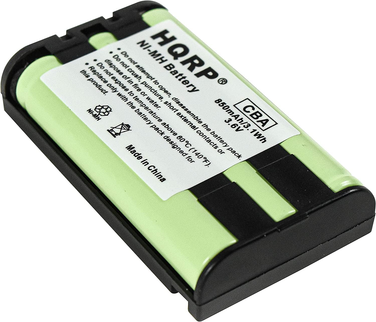 HQRP 2-Pack Telephone Battery Compatible with Panasonic HHR-P104 HHR-P104A KX-TG5230 KX-TG5240 KX-TG5243 KX-TG5428 KX-TG5480 KX-TG5561 Cordless Phone System