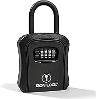 Vista 22 de Iron Lock ® - Caja de bloqueo de llaves portátil con grillete de cable extraíble para interiores y exteriores, impermeable, combinación de 4 dígitos