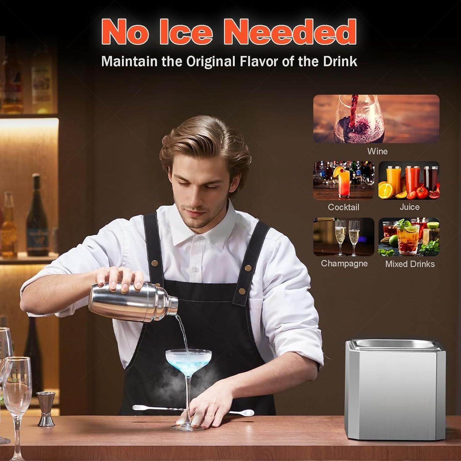Raffreddatore per Bicchieri Da Birra, 4-6 Secondi/Bicchiere Con Luce LED, Raffreddatore Istantaneo per Bicchieri Di Vino, Bevande Miste E Succhi, Raffreddatore per Bicchieri Di Vetro Ideale per Bar