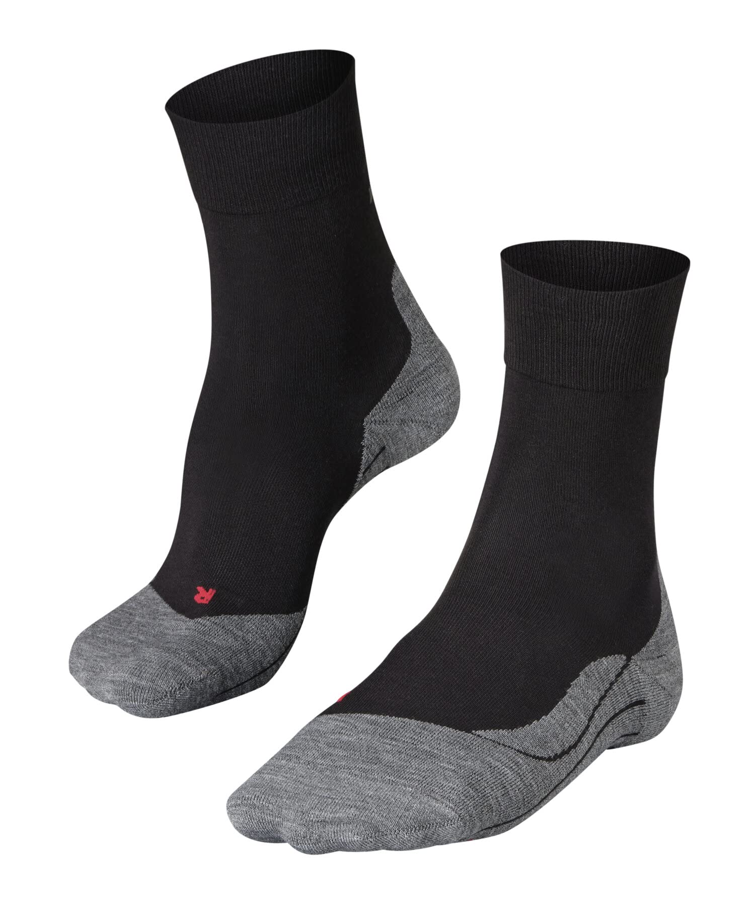 FALKE Men's RU4 Endurance Running Socks, Mid Calf, Medium Cushion, Athletic, Breathable Quick Dry, Organic Cotton, Black (Black-Mix 3010), 6.5-8.5, 1 Pair