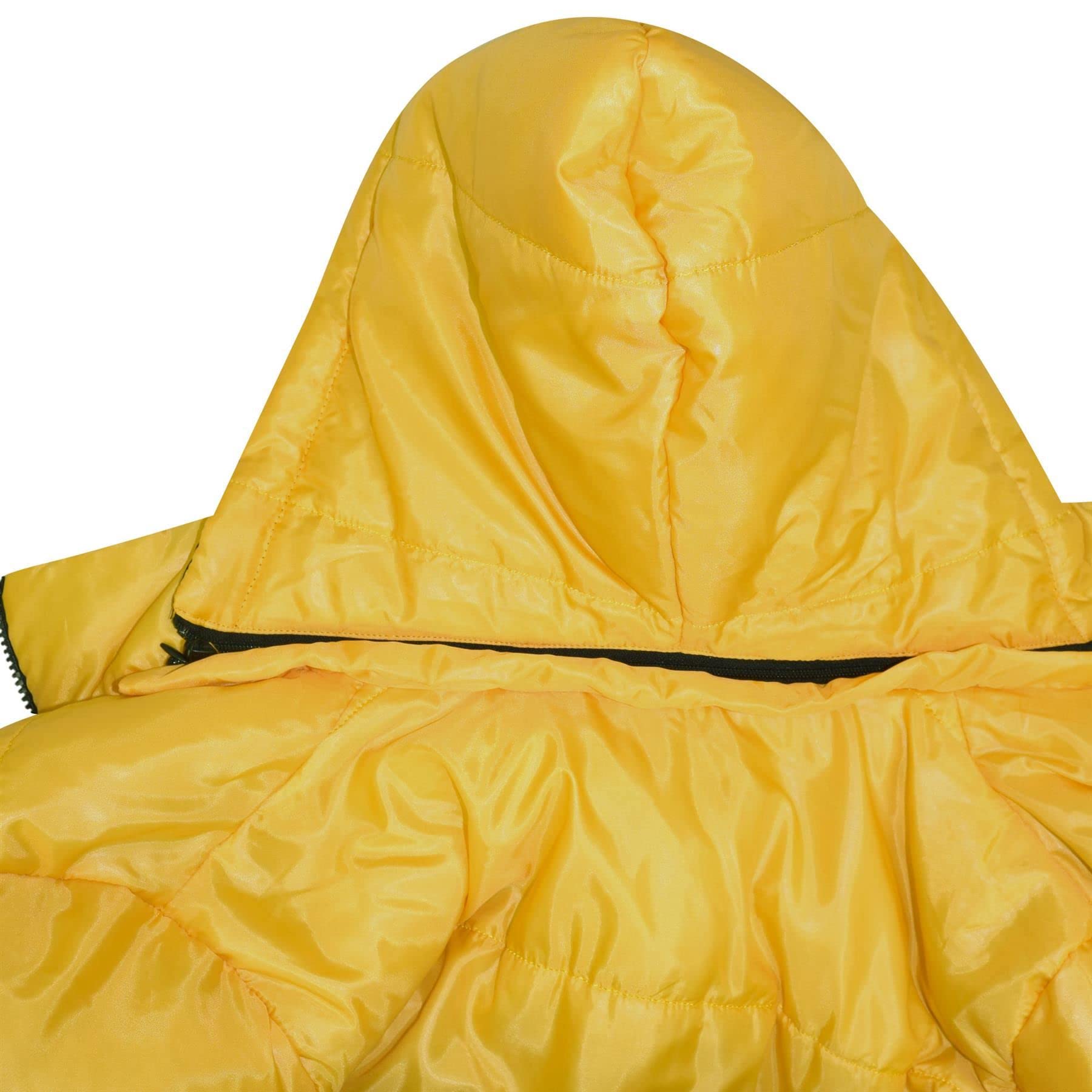 A2Z 4 Kids Dziewczyny Chłopcy Kurtka Dwustronna, Krótka, Z Kapturem, Wyściełana Podszewką Kurtki Puchowe - Reversible Jacket 492 Mustard 11-12.