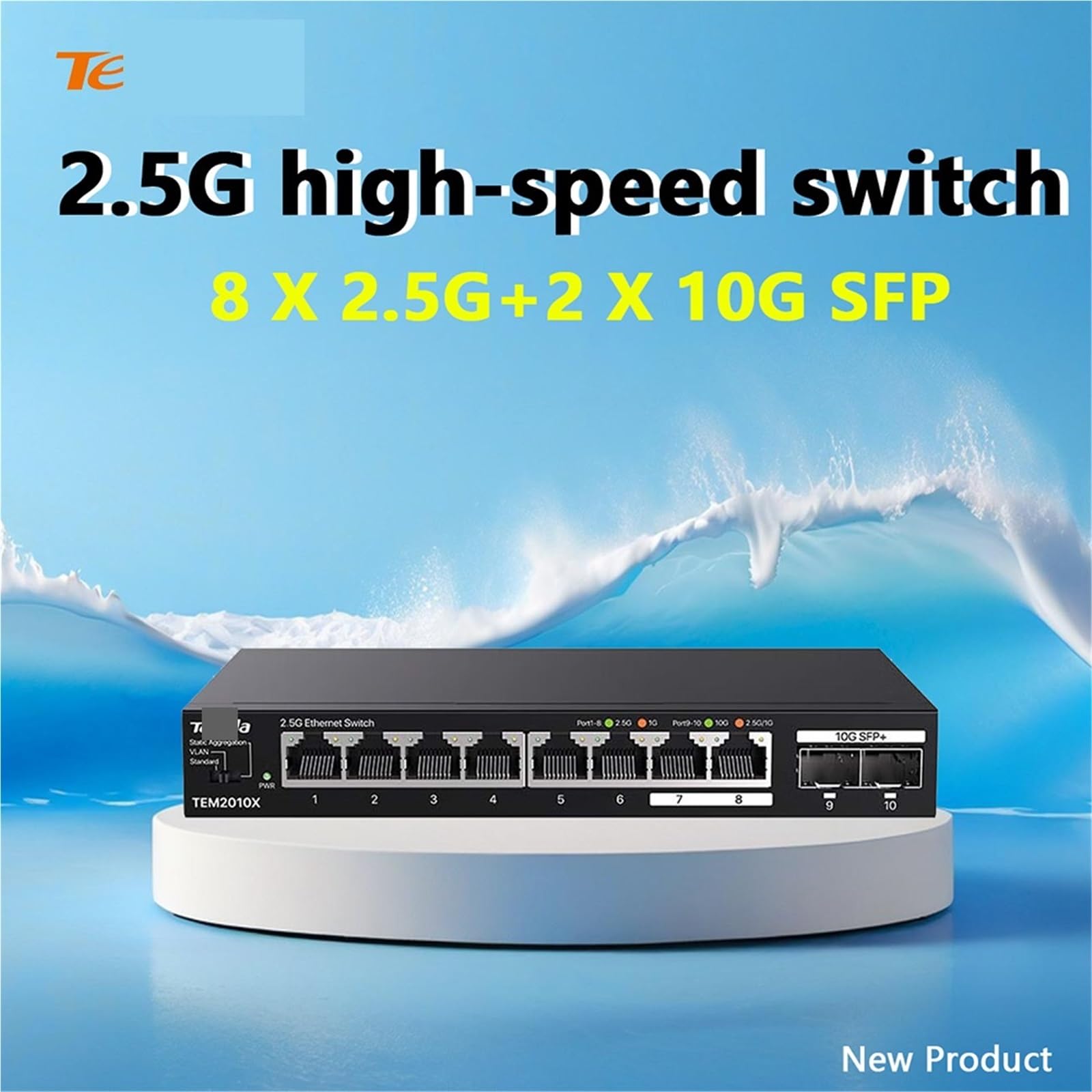 Switch di rete a 8 porte 2.5G Cat Stick Gigabit LAN Splitter Hub NAS 10000Mbps Interrupteur 2x10G SFP Switch (10 porte aggiungere spina UK)