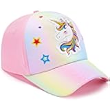 Kids Baseball Hat Baby Girls Unicorn Baseball Cap Girls Snapback Cap Pink Ball Cap for Girls Adjustable Trucker Cap for Kids