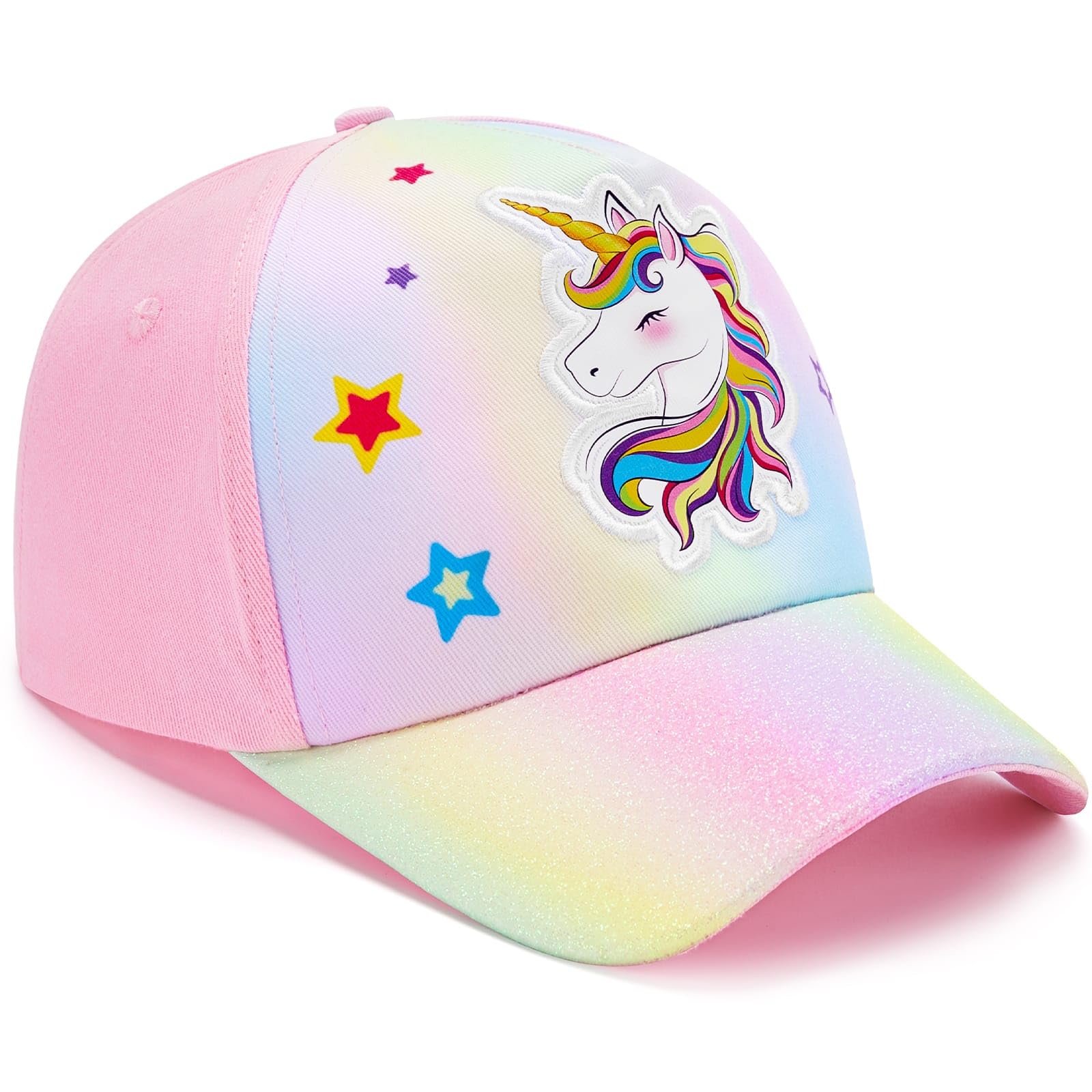Kids Baseball Hat Baby Girls Unicorn Baseball Cap Girls Snapback Cap Pink Ball Cap for Girls Adjustable Trucker Cap for Kids