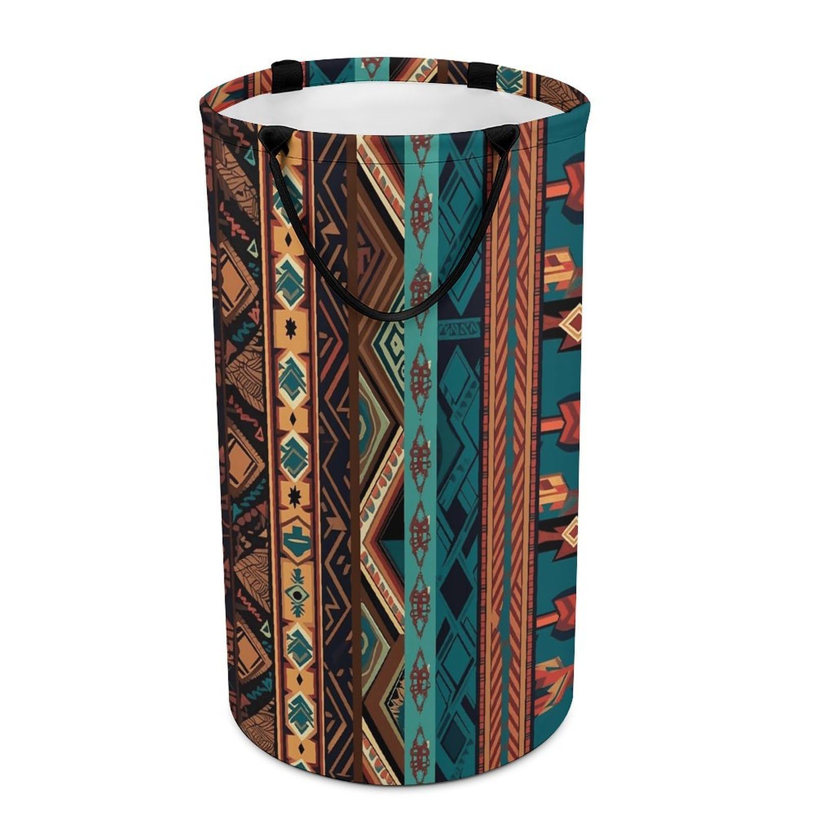 Southwest Native Art Patterns Laundry Basket Large Foldable Laundry Hamper with Handles Freestanding Collapsible Clothes Basket Waterproof Portable Dirty Clothes Hamper for Bathroom 86L