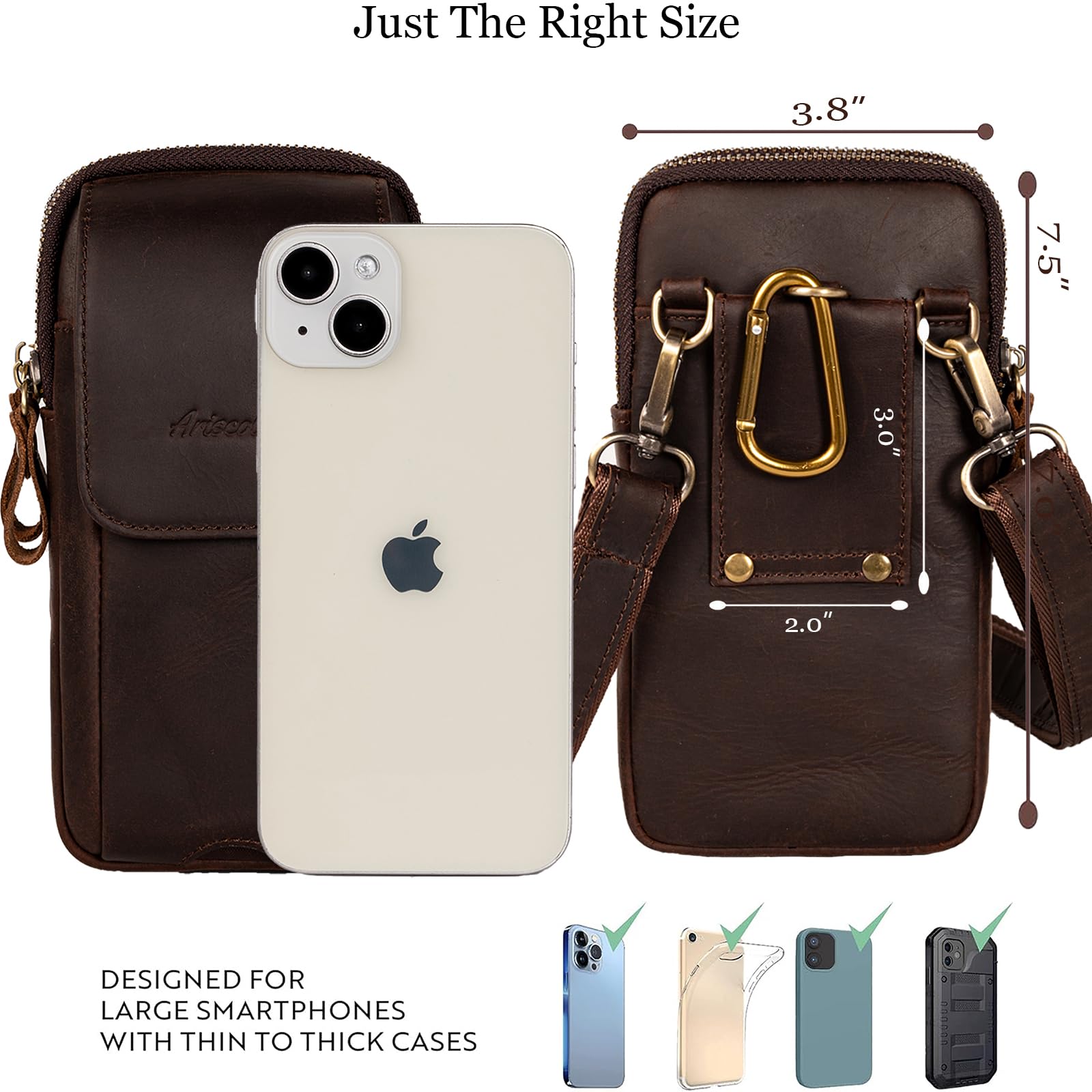 Funda Vaquera Para Celular Cuero Genuino IPhone Samsung