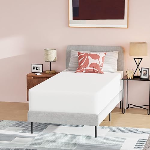 Miniatura 61 de PayLessHere Colchón individual de 12 pulgadas Colchón de espuma viscoelástica de gel firme media Blanco con funda con cremallera lavable