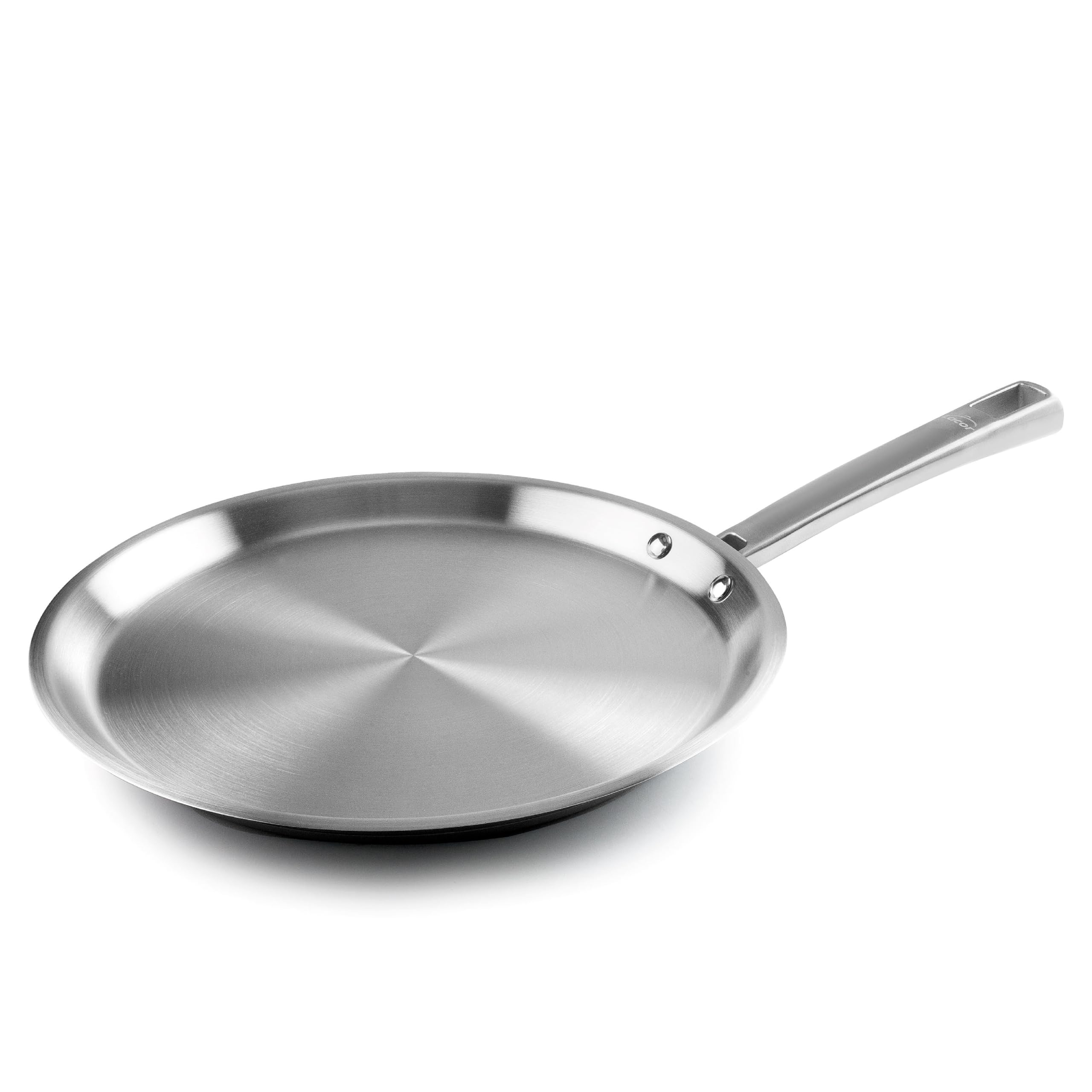 Lacor - 45829 - Crepera Foodie, Acero inoxidable 18/10, Sin PFOA, Mango Ergonómico, Fondo Termodifusor Sandwich, Apta para Inducción Y Apta para Lavavajillas, Ø28 cm