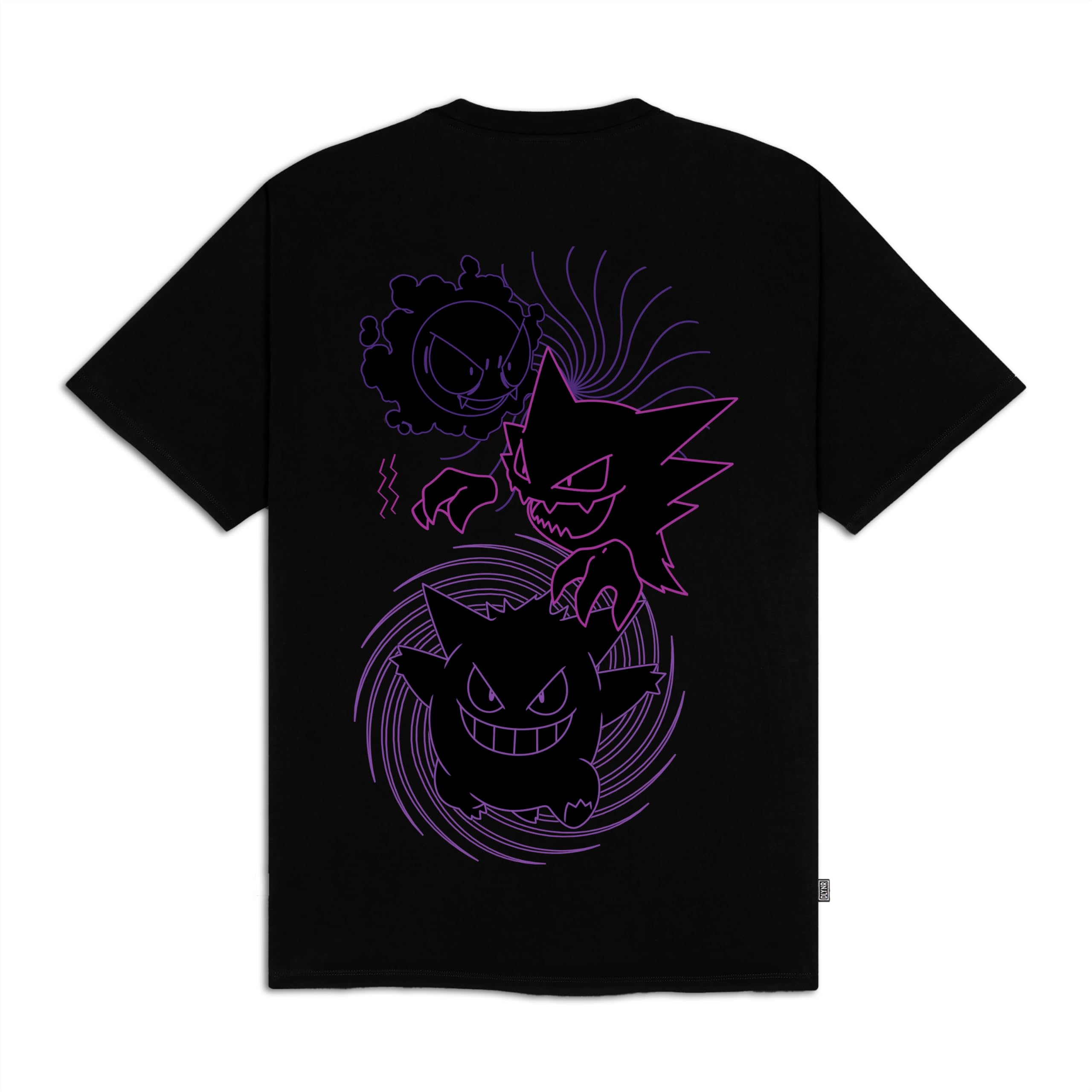 Dolly Noire Pokémon Maglietta Gastly Evolution, Nero, Unisex, T-Shirt 100% Cotone, Collezione Ufficiale