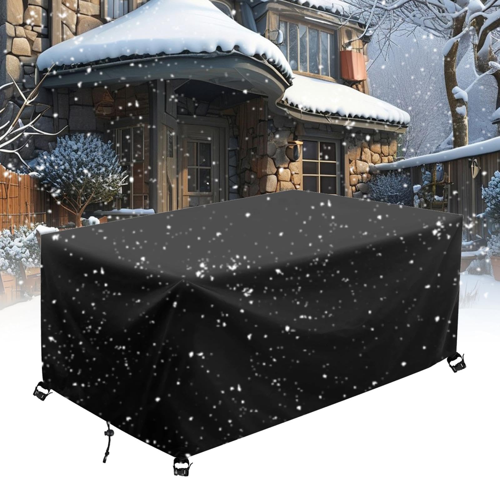 AJALGZ Outdoor Waterproof Storage Covers 120x65x70cm/LxWxH Heavy Duty Oxford Fabric Garden Table Covers Waterproof Rectangular Garden Storage Cover Garden Table and Chairs Cover