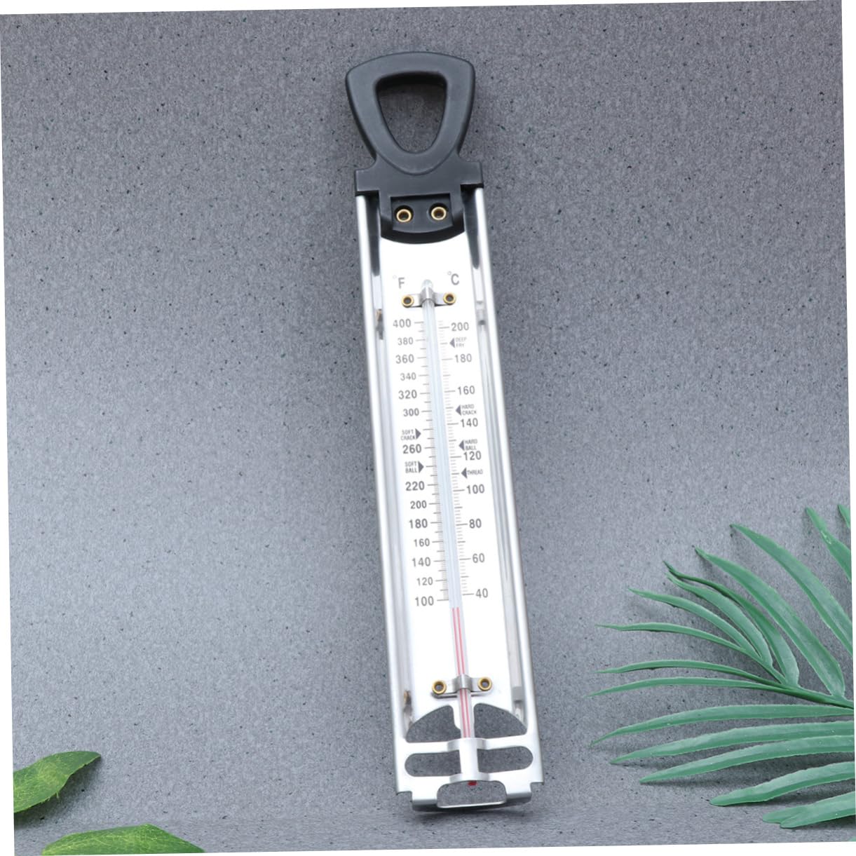 Zuckerthermometer mit Hängeöffnung Messen Stück mit PVC 2 zum Doppelskala von Marmelade Sirup und Frittieröl für Küche | Pvc Ausführung, Hängeöffnung Vorhanden, Ablesbar auch Größerer Distanz