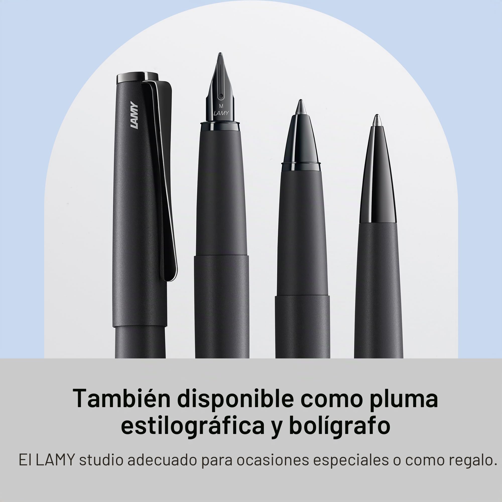 Lamy studio Lx all black roller - cuerpo metálico elegante - con clip helicoidal y ancho de trazo M - con recambio M 63 en negro