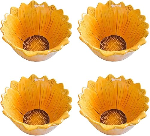 Tazones para dulces de 6 pulgadas, cuencos con forma de girasol, juego de 4