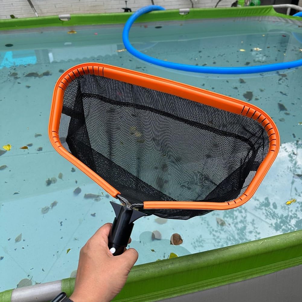 Yuanpgky Épuisette de piscine avec double couche pour sac en maille ultra fine, cadre en aluminium de grande capacité pour un retrait efficace des débris des piscines, jacuzzis et