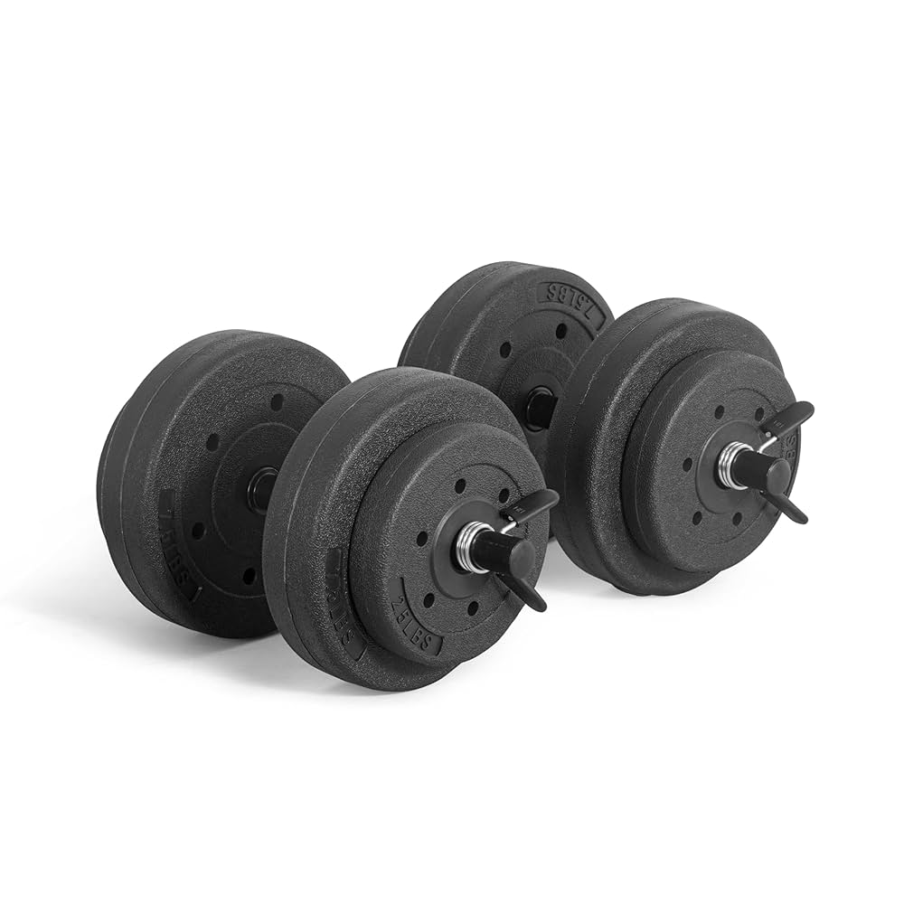 アメリカCAPバーベル 40ポンド 調節可能 ダンベル 18kg 収納ケース付き Amazon | キャップバーベル 40ポンド セメントダンベルセット