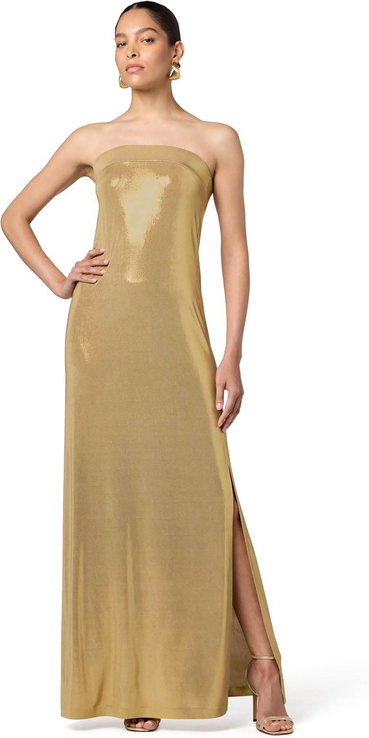 Norma Kamali Women's Strapless Tailored Side Slit Gown
