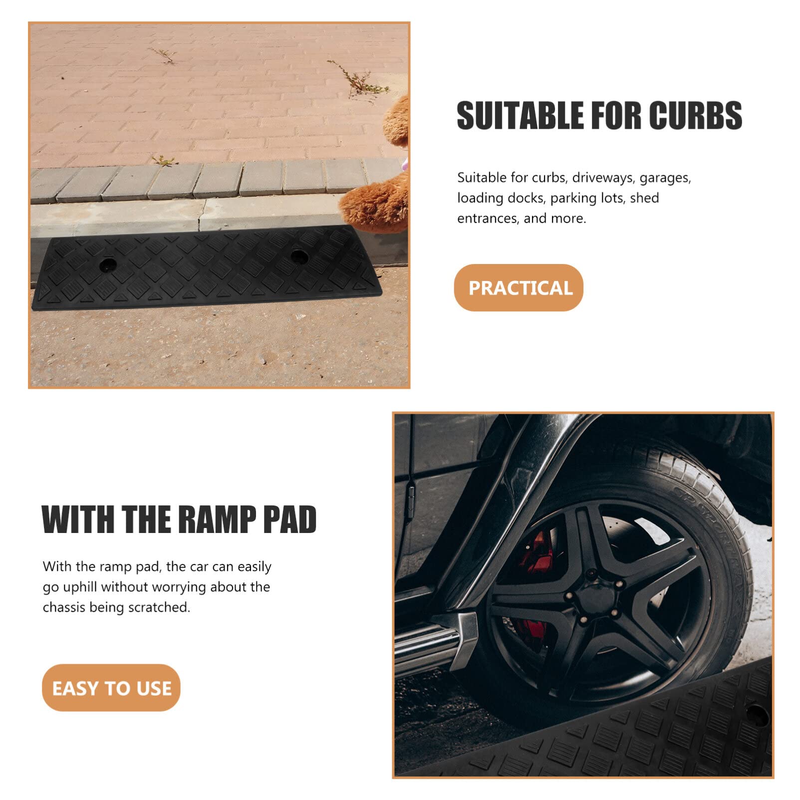 Rampas para cortacésped, rampa de acera, rampa de pendiente para coche, rampas de umbral de alta resistencia para coche, motocicleta, muelle de carga, camioneta, silla de ruedas, rampa negra para co