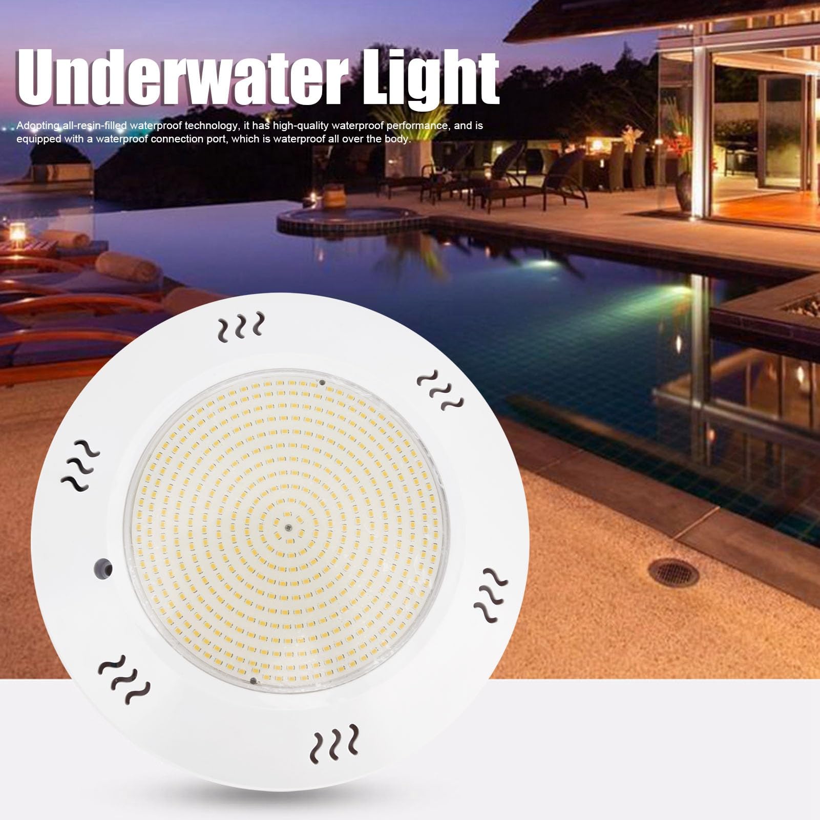 LIZEALUCKY SMD 2835 LED-Poolleuchte IP68 Vollharzgeklebte wandmontierte Unterwasserleuchte für den Hotelhof AC 12V (Bruder)