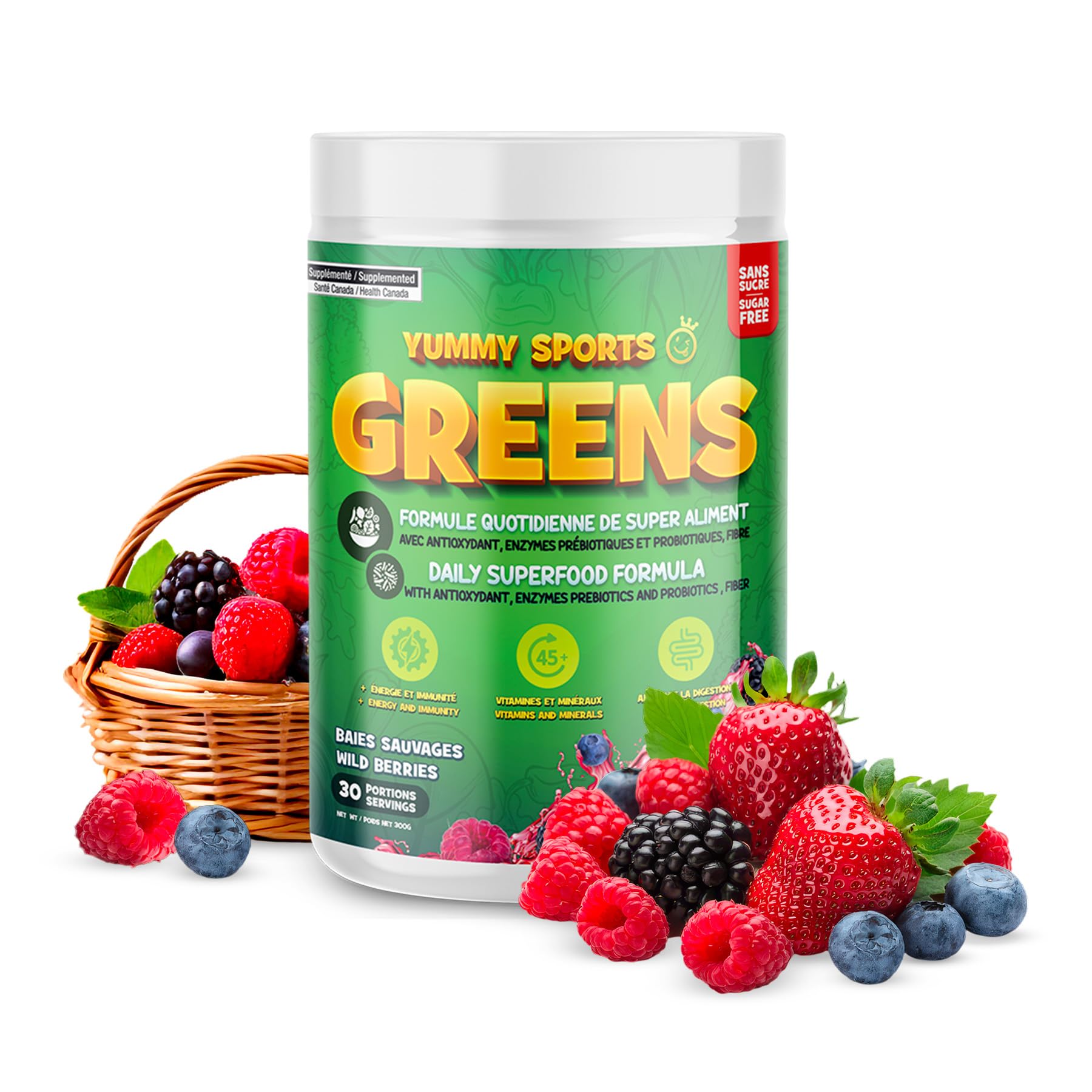 Yummy Sports Superfood Green Powder Keto Friendly - Fruit & Veggie