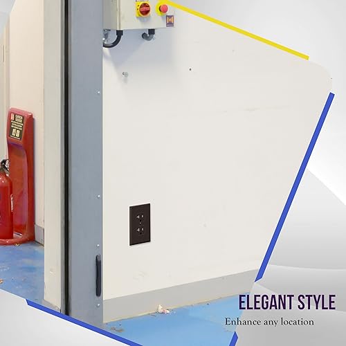 Miniatura 34 de ENERLITES Placa de pared dúplex para toma de receptáculo, cubierta de toma de corriente eléctrica, acabado brillante, tamaño mediano de 1 banda