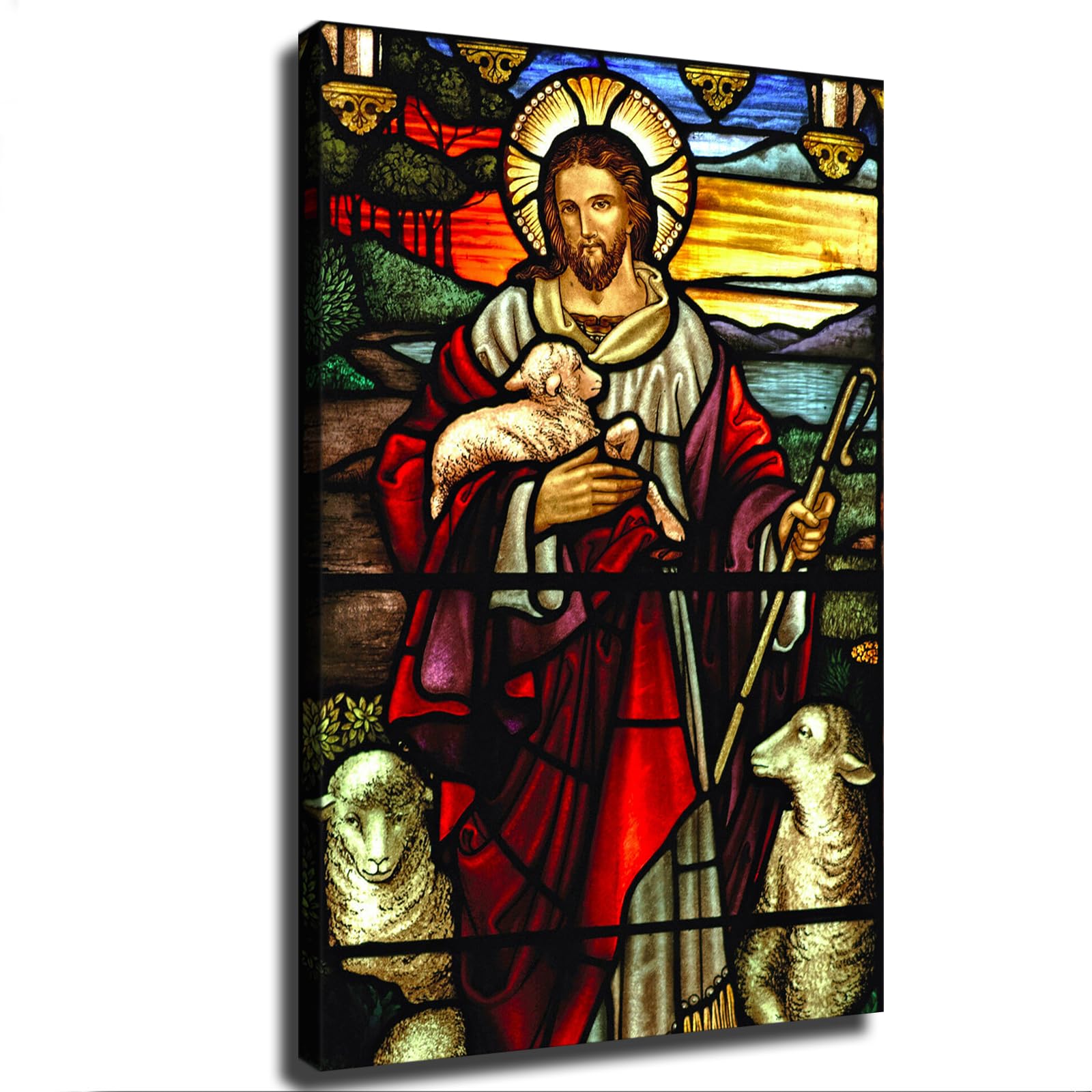 Amazon.com: Jesus Good Shepherd Stained Glass Christian Poster Picture Art Print Canvas Wall Home Living Room Decor Classroom Kitchen Bedroom Aesthetics Decoration (Framed,08×12inch): Posters & Prints amazon-com-jesus-good-shepherd-stained-glass-christian-poster-picture-art-print-canvas-wall-home-living-room-decor-classroom-kitchen-bedroom-aesthetics-decoration-framed-08-12inch-posters-prints