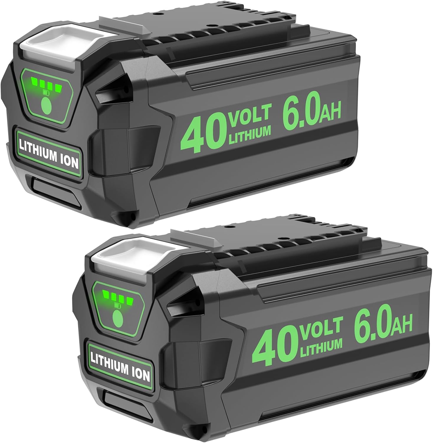 1Pack 6000mAh Lithium ion Replacement for Greenworks 40V Battery 6.0Ah Compatible with Greenworks 40Volt GMAX Battery 29462 29472 29252 20202 22262 25322 Cordless Power Tools(Black)