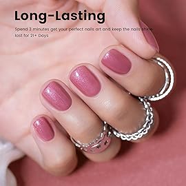 RARJSM Nude Carnation Pink Gel Nail Polish with Silver Pearl Glitter Finish Sheer Jelly Shimmer Gel Polish 15ml UV LED Soak Off Soft Color Home Salon French Manicure Varnish Curing Requires
