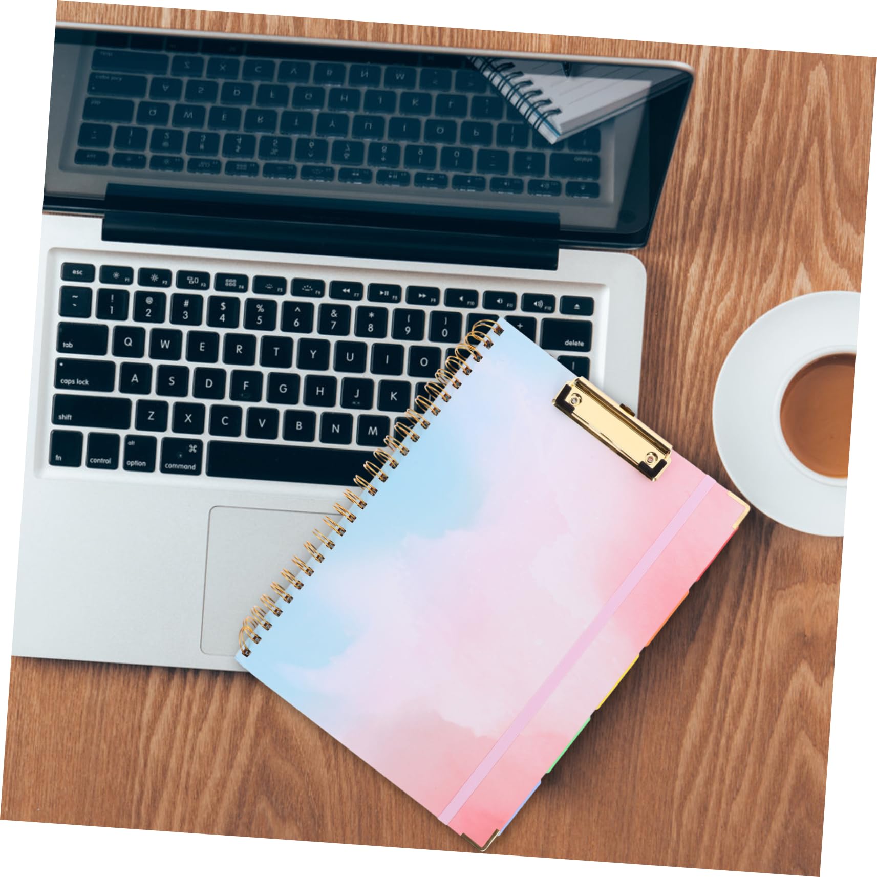 SHINEOFI Klemmbrett Mappe mit Spiralbindung Farbigen Trennblättern und Innennotizblock Leichtes Umblättern für Büro und Studium