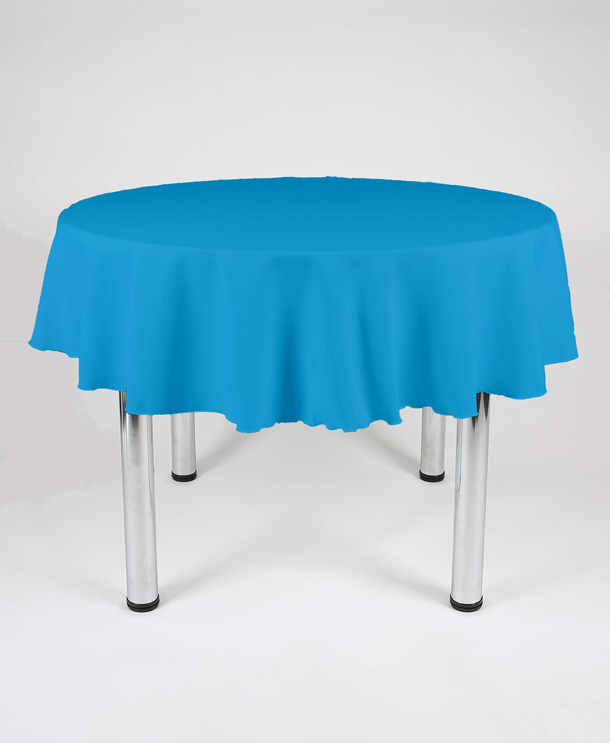 Hope TextilesPeacock 58" Diameter (147cm) Small Round Fabric TABLECLOTH/TABLE CLOTH (Polyester, not cotton)
