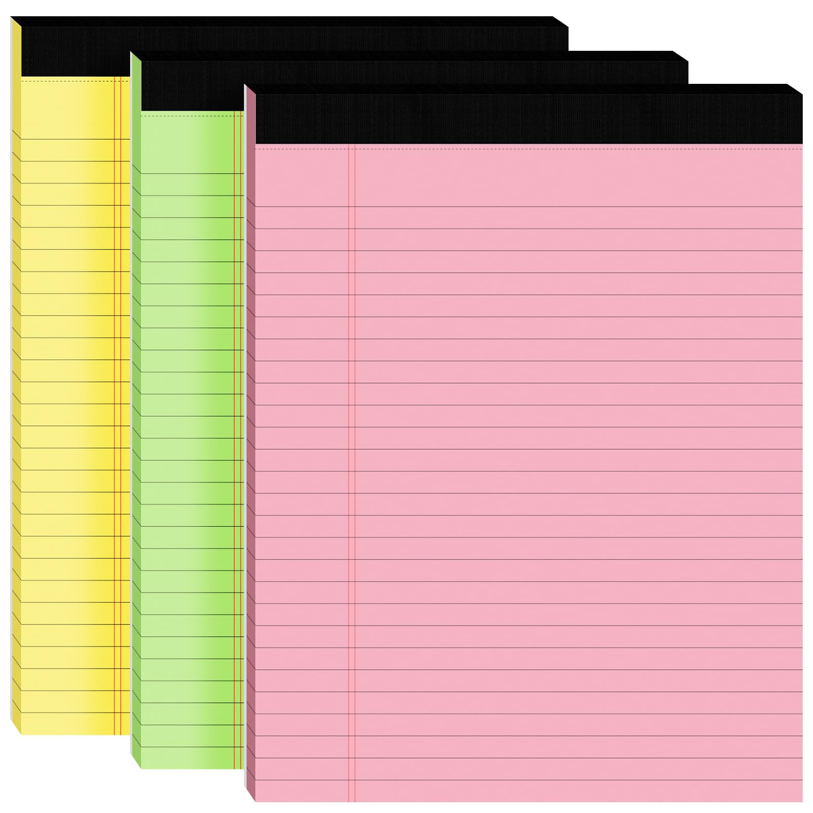 3pcs Legal Pads 8 5 x 11 Notepads 8 5 x 11 Inch 30 Sheets Pack Colored Note
