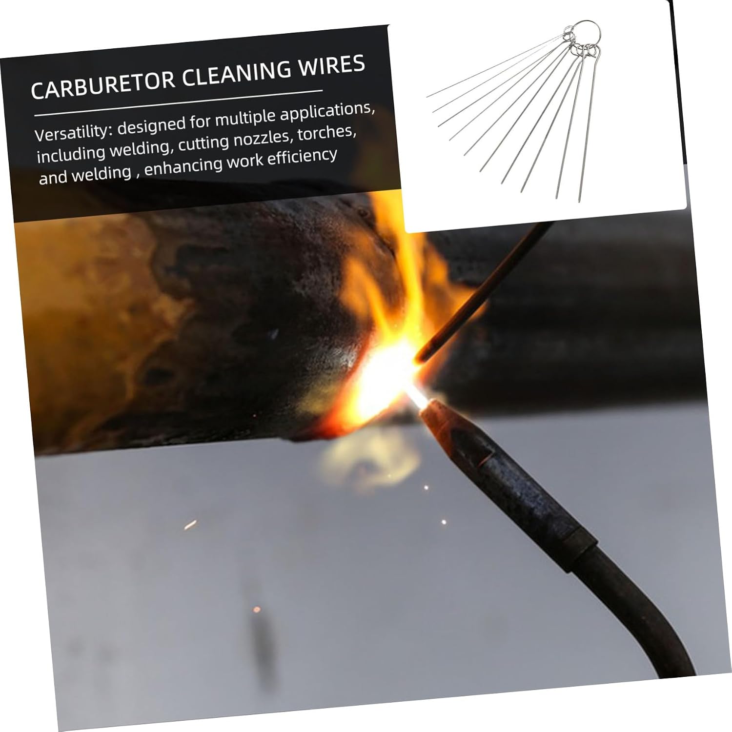 6PCS Stainless Steel Welding Torch Tip Cleaner Needles Nozzle Cleaning Tools for Welding Torch Tip and Carburetor Maintenance