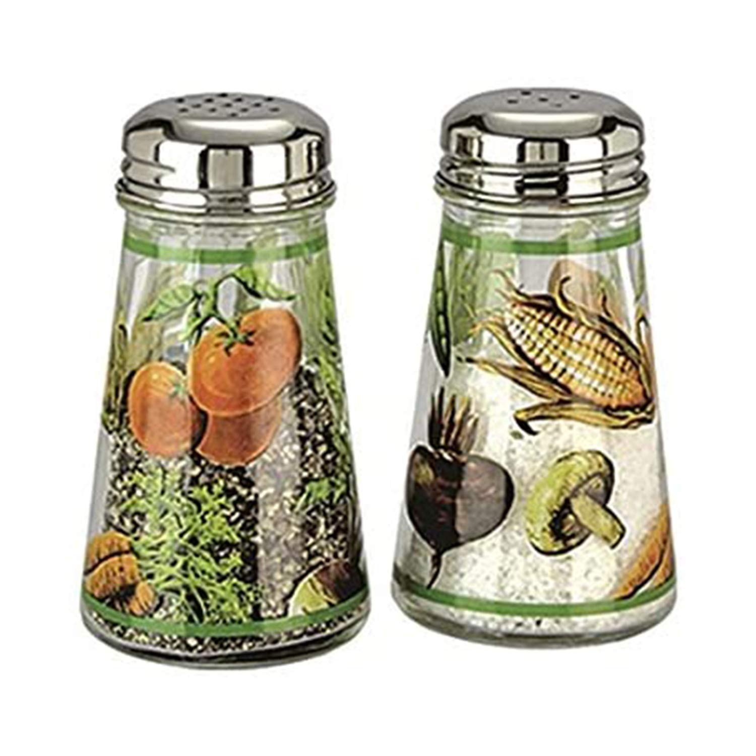 Grant Howard Hand Painted Tapered Salt and Pepper Shaker Set, Veggies, Multicolor