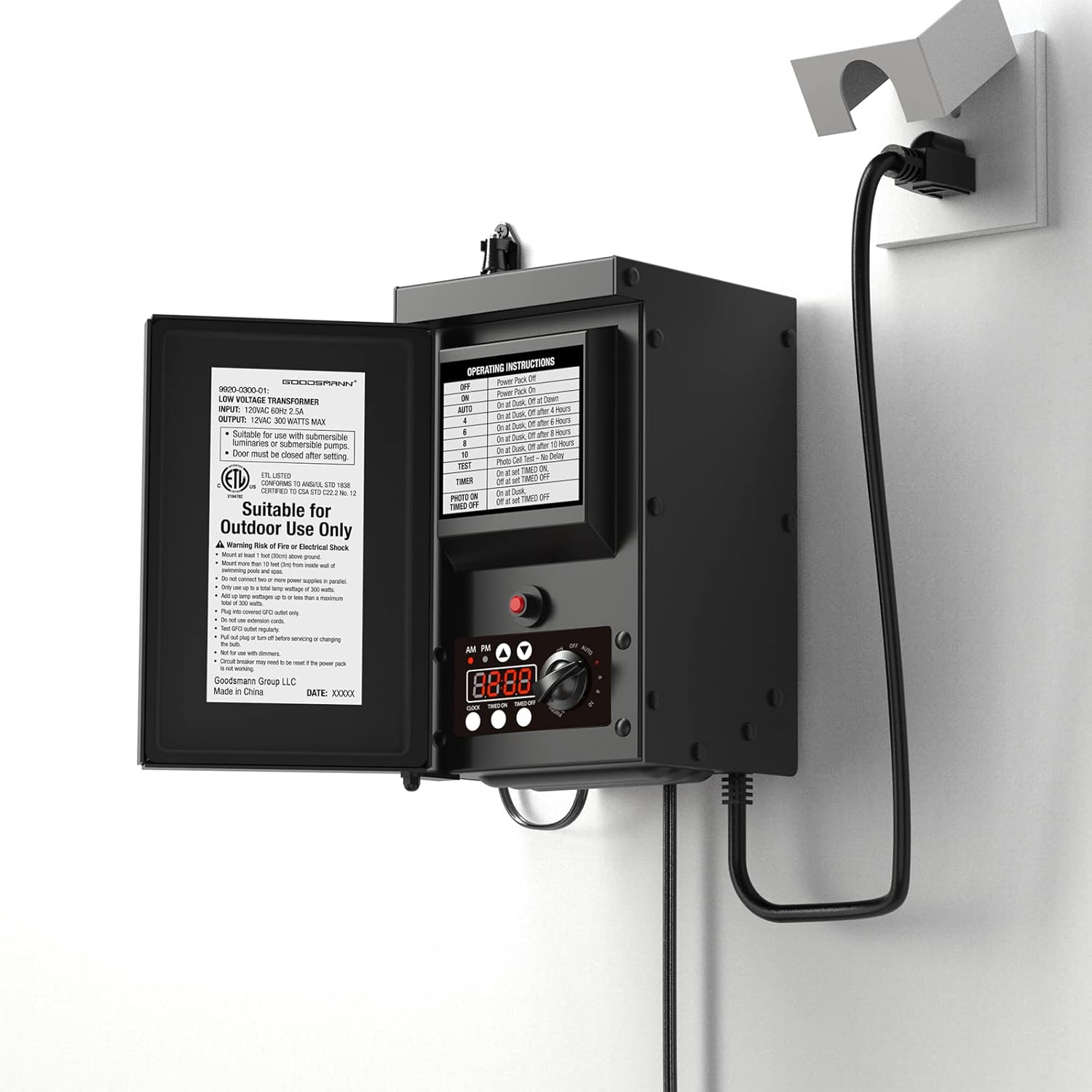 Goodsmann 300 Watts Low Voltage Transformer with Sensor and Weather