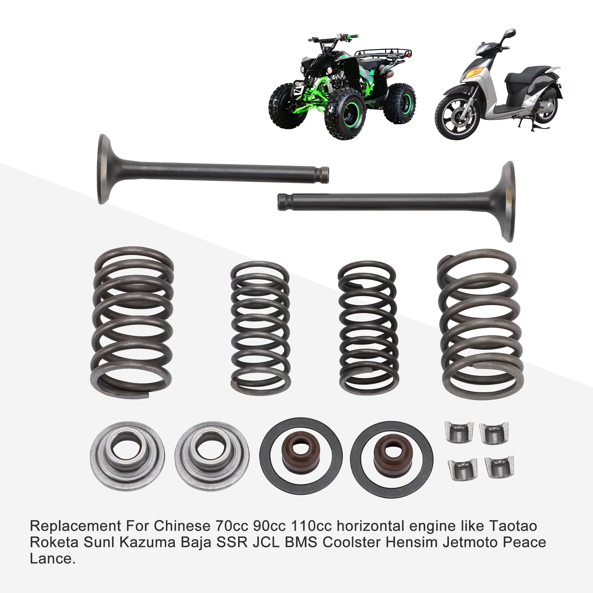 GOOFIT Kit di Ricostruzione della Valvola del Cilindro Sostituzione per 70cc 90cc 110cc Chinese Taotao Roketa Sunl ATV Dirt Bike Go Kart