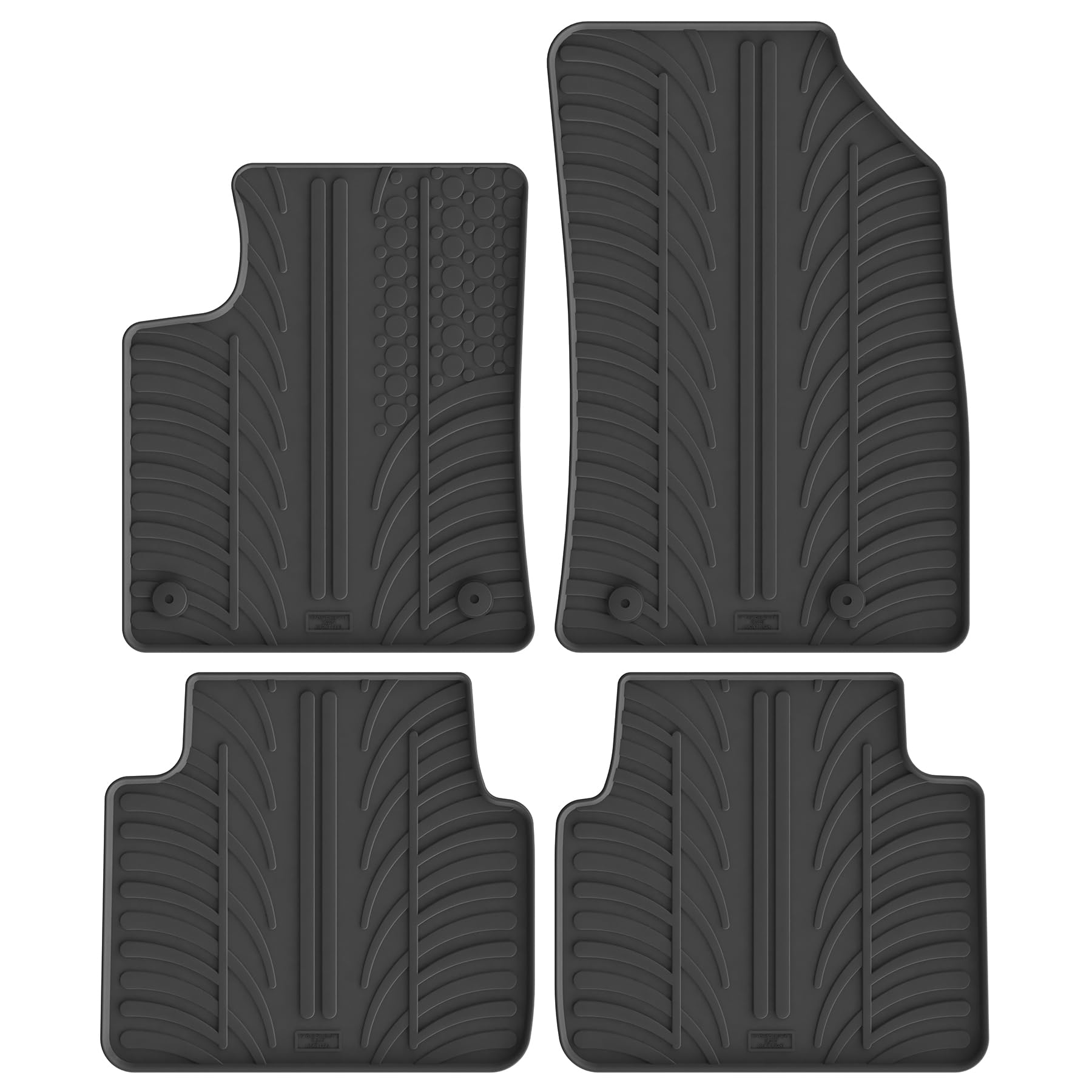 Satz Gummimatten kompatibel mit Opel Crossland X 6/2017-1/2021 (T Profil 4-teilig + Montage-clips)