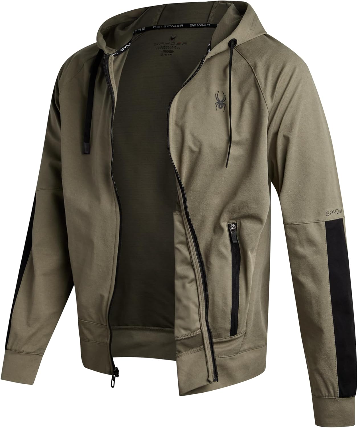 Spyder Mens Zip up Hoodie - Athletic Tech Double Knit Full Zip Gym & Workout Hoodies for Men with Side Pockets - Image 3