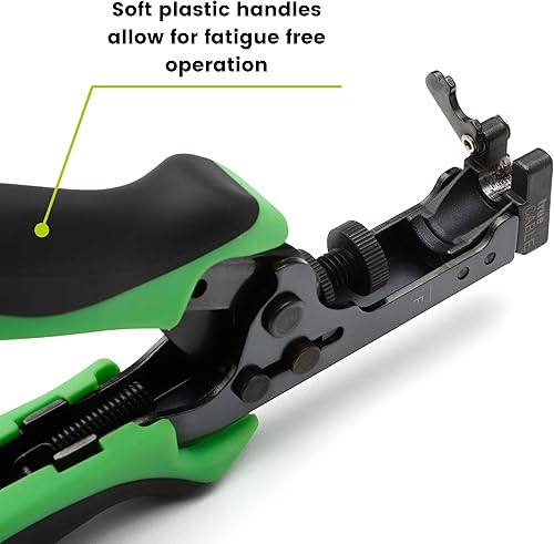 Miniatura 2 de TrueCABLE - Herramienta de compresión para conector F, ajustable para conectores RG6, RG 6 Quad Shield y RG59 F, crimpadora de cable coaxial