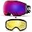 Odoland Magnetic Interchangeable Ski Goggles with 2 Lens, Large Spherical Frameless Snow Snowboard Goggles for Men Women, Black Frame Purple Lens