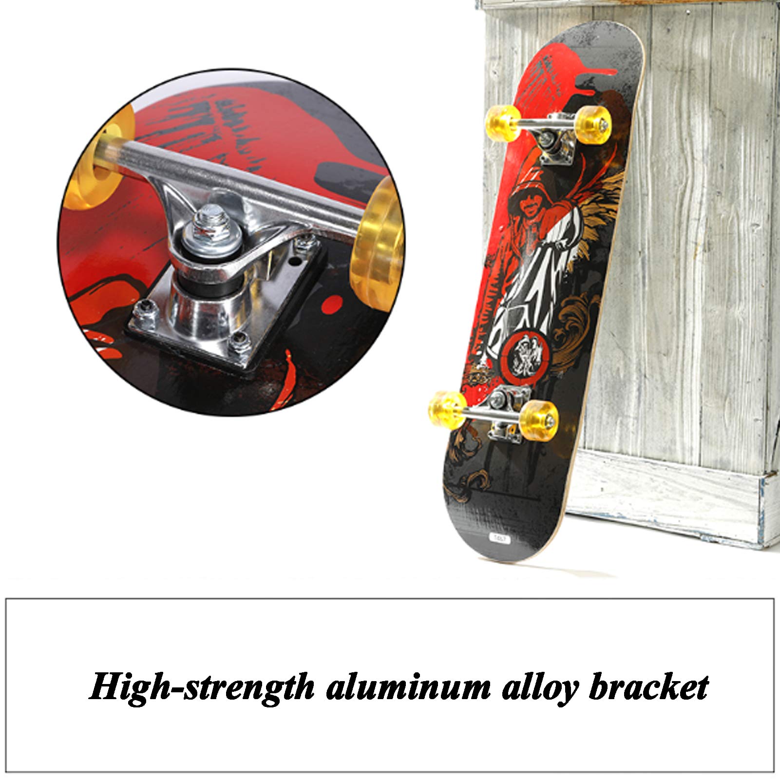RajoNN Skateboards Skateboard Completi per Principianti Adulti Bambini Ragazzi Ragazze Skateboard Standard per Giovani 31" x 8" 8 Lay Maple Deck PRO Skateboard Longboard Tavole da